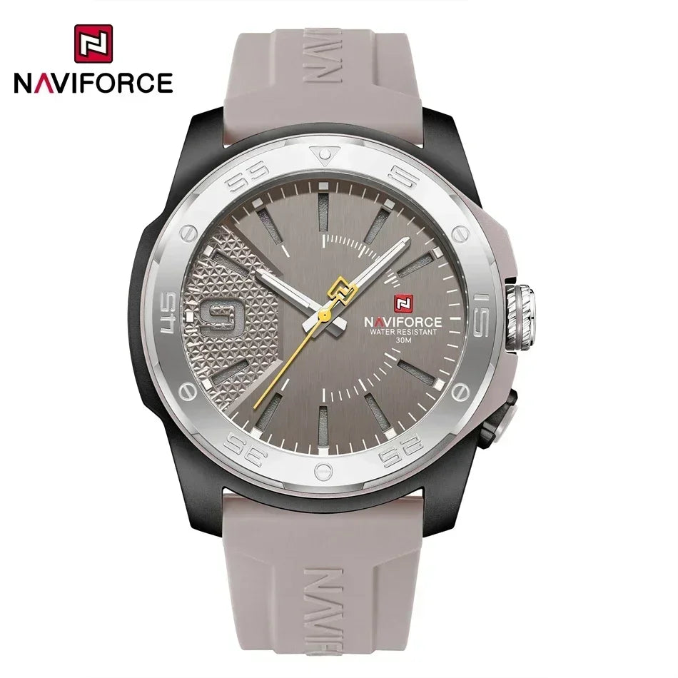 NAVIFORCE NF7112 Original Quartz Watch for Men Simple Silicone Strap 5Bar Waterproof Luminous Watches - IFINDALL