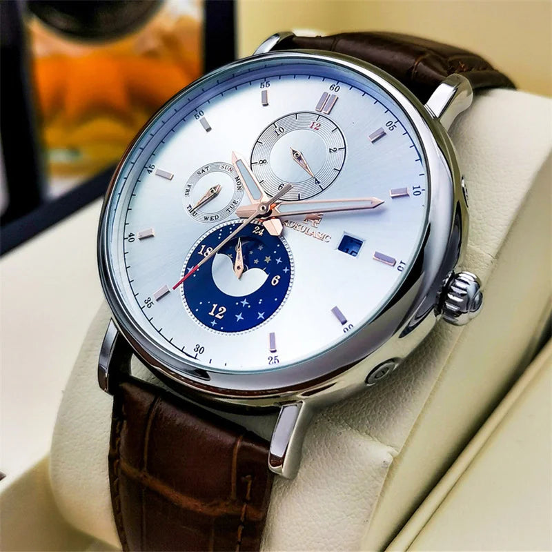 AOKULASIC Men Wristwatch Automatic Mechanical Military Sport Date Week Male Clock Top Brand Luxury Original Business Watch 544 - IFINDALL