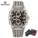 NAVIFORCE Men's Watch Quartz Chronograph Fashion Clock Waterproof Silicone Tape Watches for Man Date Display Sports Wristwatches - IFINDALL