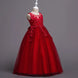 Beautiful Long Flower Girl Dress For Girls Elegant Burgundy Pink Green White Kids Wedding Party Gowns Long Communion Dresses - IFINDALL