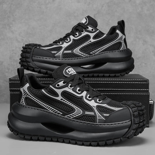 Chunky Sneaker Men Designer Sport Shoes Fashion Casual Microfiber Leather Fabric Breathable Height Increased Flat Platform Shoes - IFINDALL