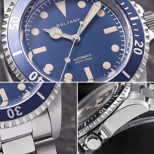 2025 Baltany Retro 39mm Automatic Mechanical DiveWater Watch NH38 Sapphire Stainless Steel waterproof luminous watches for men - IFINDALL