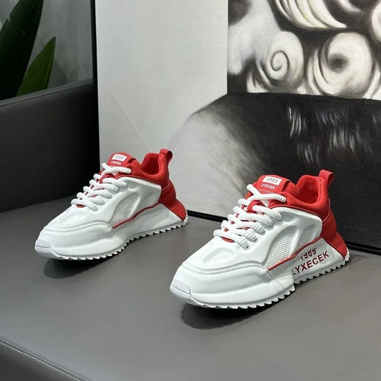 Chunky Sneaker Men Designer Cover Bottom Shoes Fashion Casual Microfiber Leather Upper Increased Internal Platform Board Shoes - IFINDALL