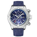 Automatic Mens Watch Self Wind Mechanical Canvas Style Genuine Black Blue Leather Multifunction Date Month Luminous Watches - IFINDALL