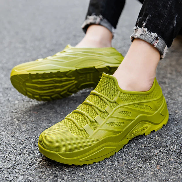New Men's Rain Boots Flat Waterproof Wear-resistant Kitchen Car Wash Work Shoes Outdoor Male Sneakers Men's Light Fishing Shoes - IFINDALL