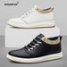 Men's genuine leather sneakers elevator shoes breathable height increasing shoes men luxury 6cm 8cm white casual lift skateboard - IFINDALL