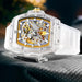 Luxury men's watch onola plastic transparent hollow full automatic mechanical watches men waterproof clock - IFINDALL