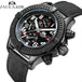 Automatic Mens Watch Self Wind Mechanical Canvas Style Genuine Black Blue Leather Multifunction Date Month Luminous Watches - IFINDALL