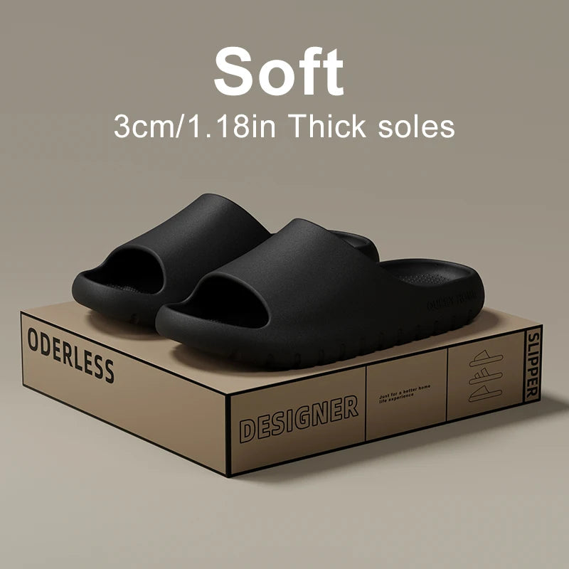 Queeyhome Men Slippers EVA Thick Soled Soft Sandals New Summer Fashion Non Slip Indoor Outdoor Beach Women Shoes - IFINDALL