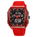 New LOQNCE  98003 Male montre homme Hour Sport Watches Digital Double Time Chronograph Watch Mens LED Week Display Wristwatches - IFINDALL