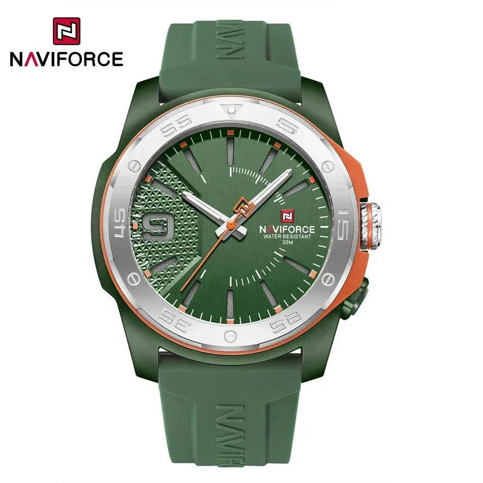 NAVIFORCE NF7112 Original Quartz Watch for Men Simple Silicone Strap 5Bar Waterproof Luminous Watches - IFINDALL