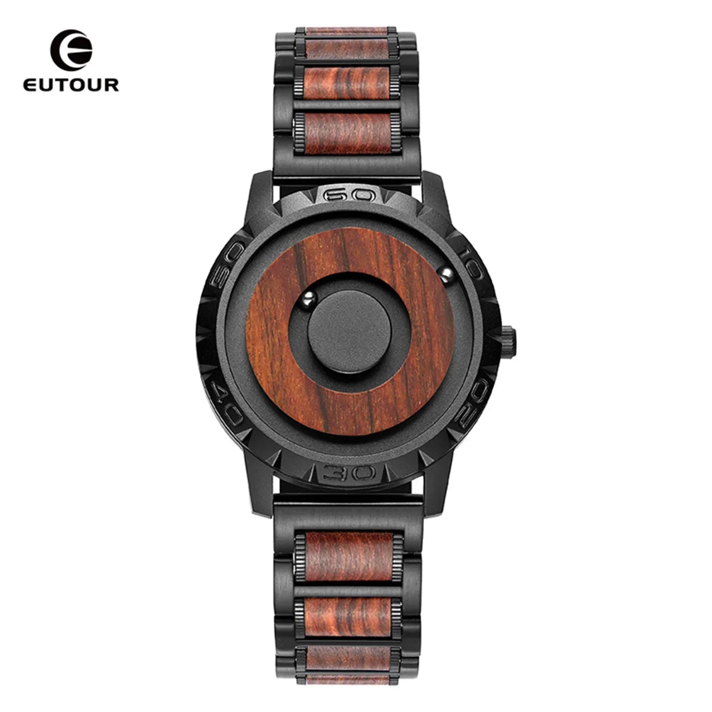EUTOUR-Men's Solid Wood Magnetic Watch Luxury Sports Quartz Waterproof Watch Original Fashion Business Casual Watch - IFINDALL