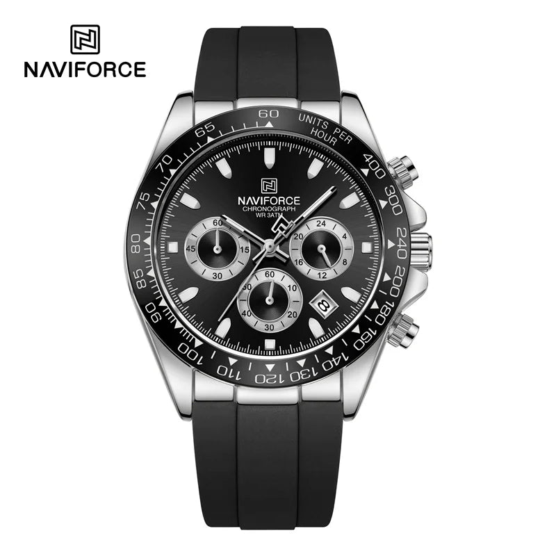 NAVIFORCE Luxury Men's Watch Waterproof Sports Quartz Clock Silicone Strap Chronograph Luminous Wristwatches Relogio Masculino - IFINDALL