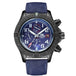 Automatic Mens Watch Self Wind Mechanical Canvas Style Genuine Black Blue Leather Multifunction Date Month Luminous Watches - IFINDALL