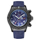 Automatic Mens Watch Self Wind Mechanical Canvas Style Genuine Black Blue Leather Multifunction Date Month Luminous Watches - IFINDALL
