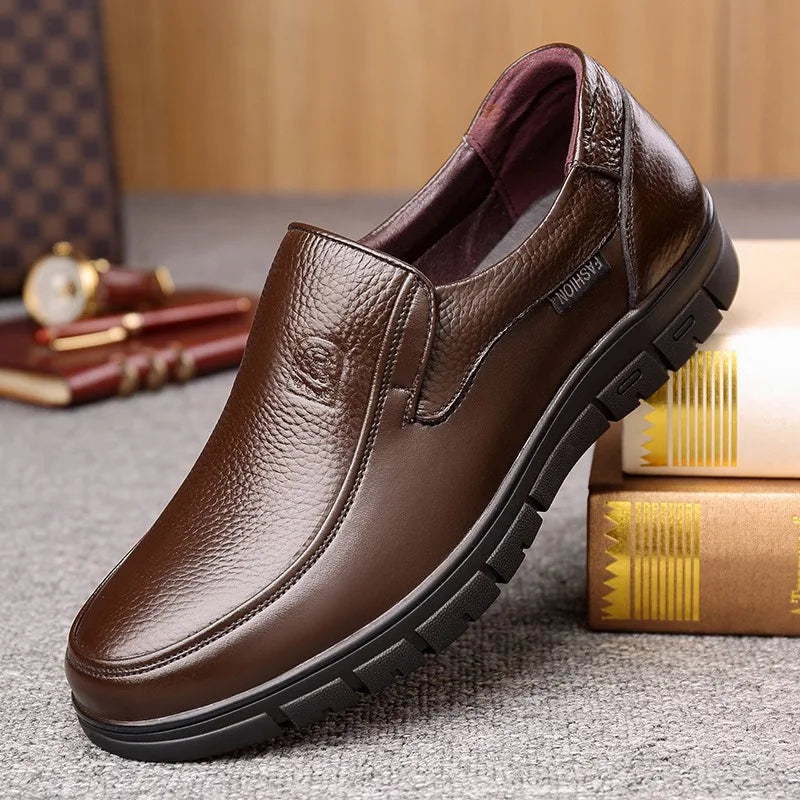 New Genuine Leather Handmade Shoes Casual Shoes For Men Flat Platform Walking Shoe Outdoor Footwear Loafers Breathable Sneakers - IFINDALL