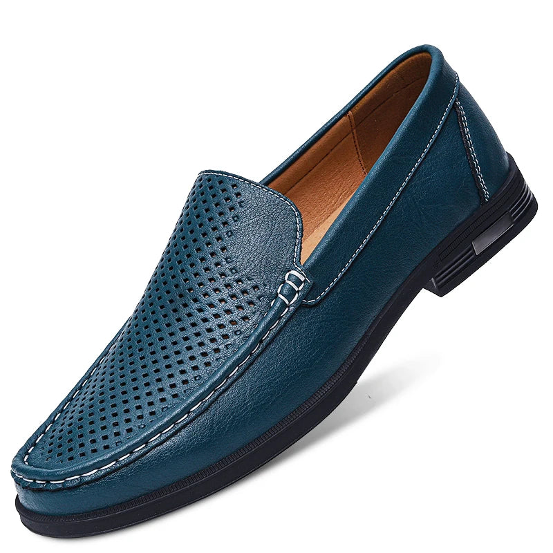 Genuine Leather Slip on Loafers Men Formal Dress Shoes Office Driving Wedding Party Mocasines Hombre Big Size Casual Shoes - IFINDALL