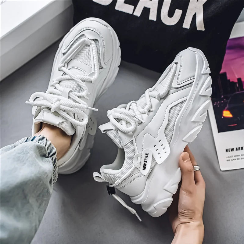 Men's Shoe Breathable Thick Soled Casual Sneakers Outdoor Running Four Seasons New Tennis Men Soft Soles Comfort Male Sneakers - IFINDALL