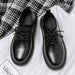 Round Toe Men‘s Dress Shoes Brogue Shoes Men Korea Leather Platform Oxfords Elegant Man's Formal Shoes New Business Office Shoe - IFINDALL
