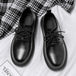 Round Toe Men‘s Dress Shoes Brogue Shoes Men Korea Leather Platform Oxfords Elegant Man's Formal Shoes New Business Office Shoe - IFINDALL