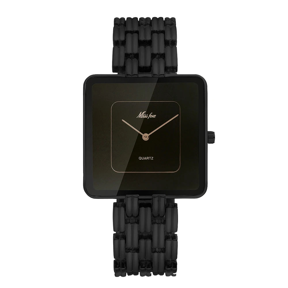 MISSFOX Brand Wristwatch Minimalist Fashion Quartz Watches Classic Design Square Dial Waterproof Stainless Steel Watch For Gift - IFINDALL
