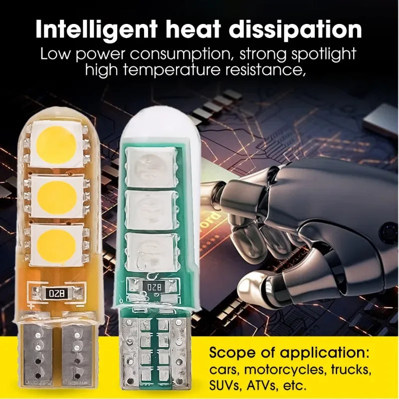 T10 5050 6SMD Led Bulbs Car Clearance Lamp W5W High Temperature Resistant Silicone Width Indicator Light License Plate Light - IFINDALL