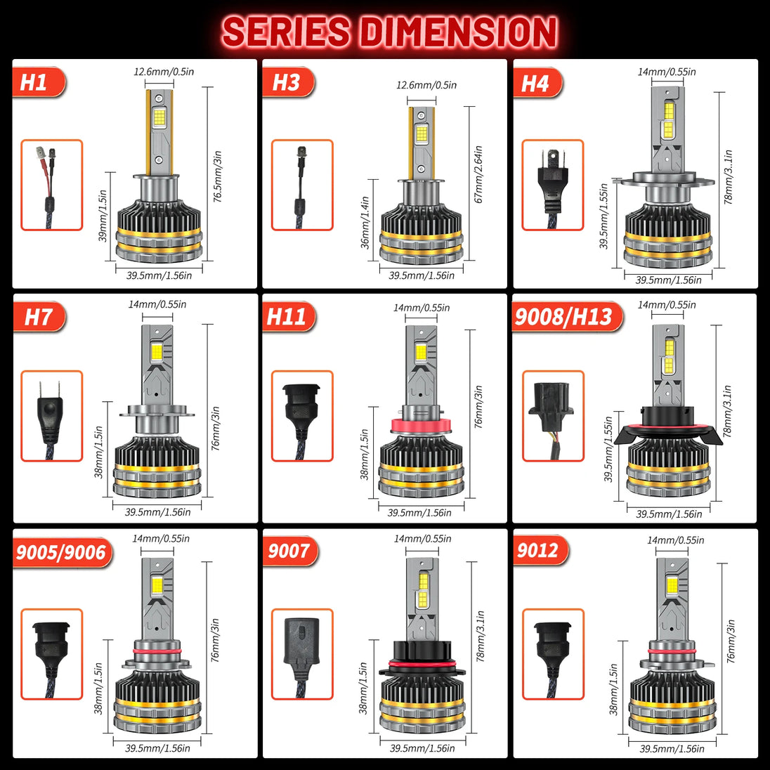 HYNBYZJ 1000W H4 H7 Led Headlight 1200000LM Led Lights for Car H1 H3 H8 H11 H13 HB3 HB4 9005  9006 9012 9007 12V 24V - IFINDALL