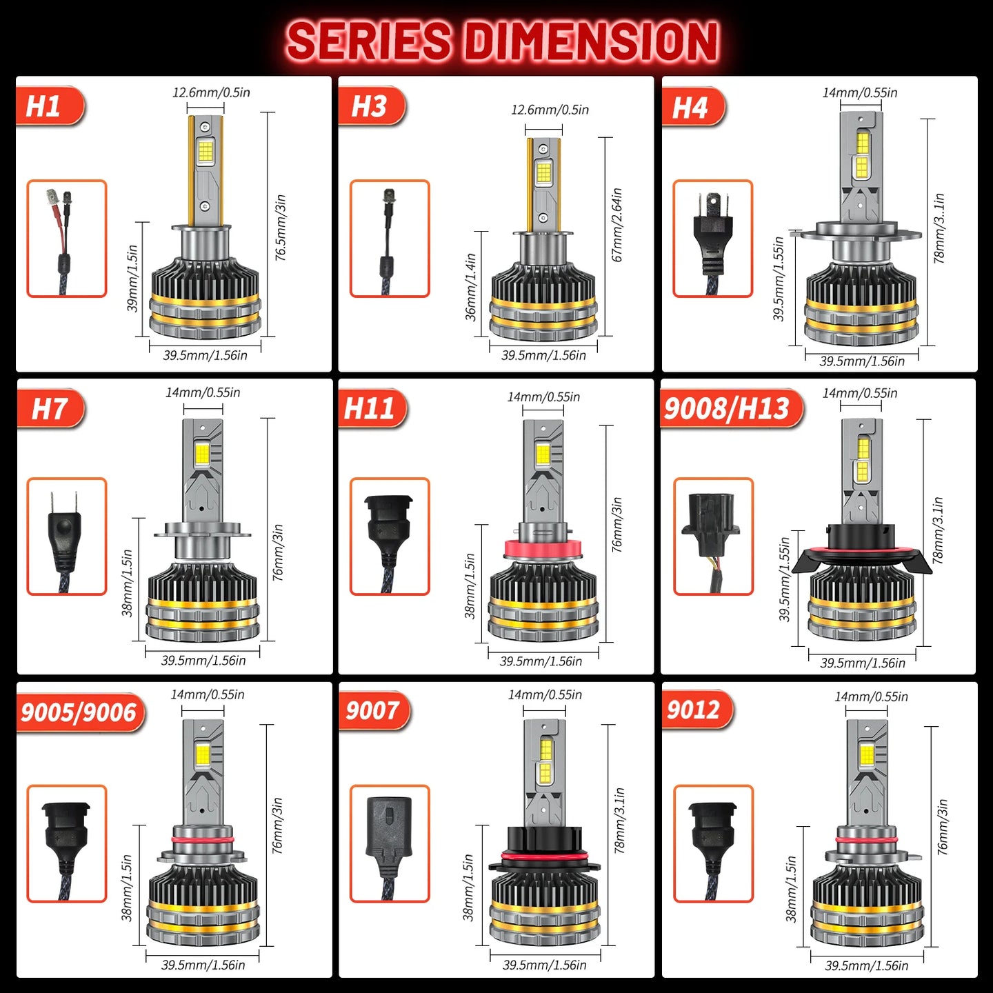 HYNBYZJ 1000W H4 H7 Led Headlight 1200000LM Led Lights for Car H1 H3 H8 H11 H13 HB3 HB4 9005  9006 9012 9007 12V 24V - IFINDALL