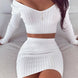 Women's Long Sleeve Solid Color Skirt | Chic Minimalist Skirt Suit Set