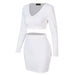 Women's Long Sleeve Solid Color Skirt | Chic Minimalist Skirt Suit Set
