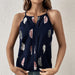 Women's Feather Print Notch V-neck Versatile Camisole Vest - IFINDALL