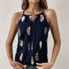 Women's Feather Print Notch V-neck Versatile Camisole Vest - IFINDALL