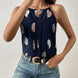Women's Feather Print Notch V-neck Versatile Camisole Vest - IFINDALL